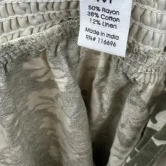 NWT Japna Floral Green Tropical Linen Blend Maxi Boho Dress Size L - Picture 8 of 11